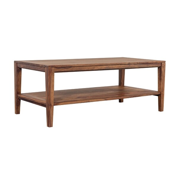 Porter Designs Fall River Solid Sheesham Wood Coffee Table， Natural