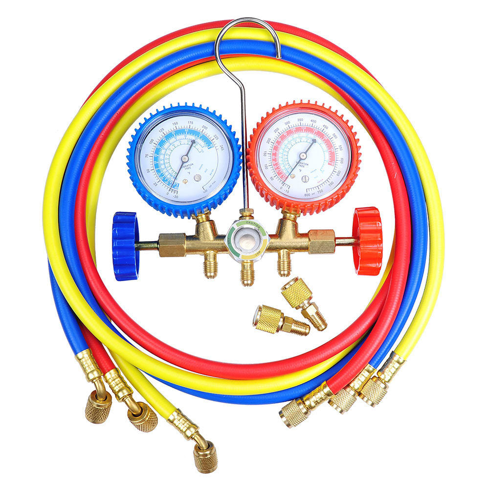 Yescom HVAC Refrigerant R410a Manifold Gauge Set 2 Valve 3 Hose