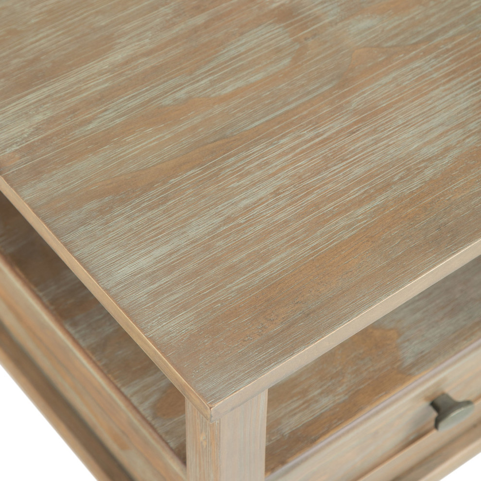 Warm Shaker Solid Wood Square Coffee Table   Farmhouse   Coffee Tables   by Simpli Home Ltd.  Houzz