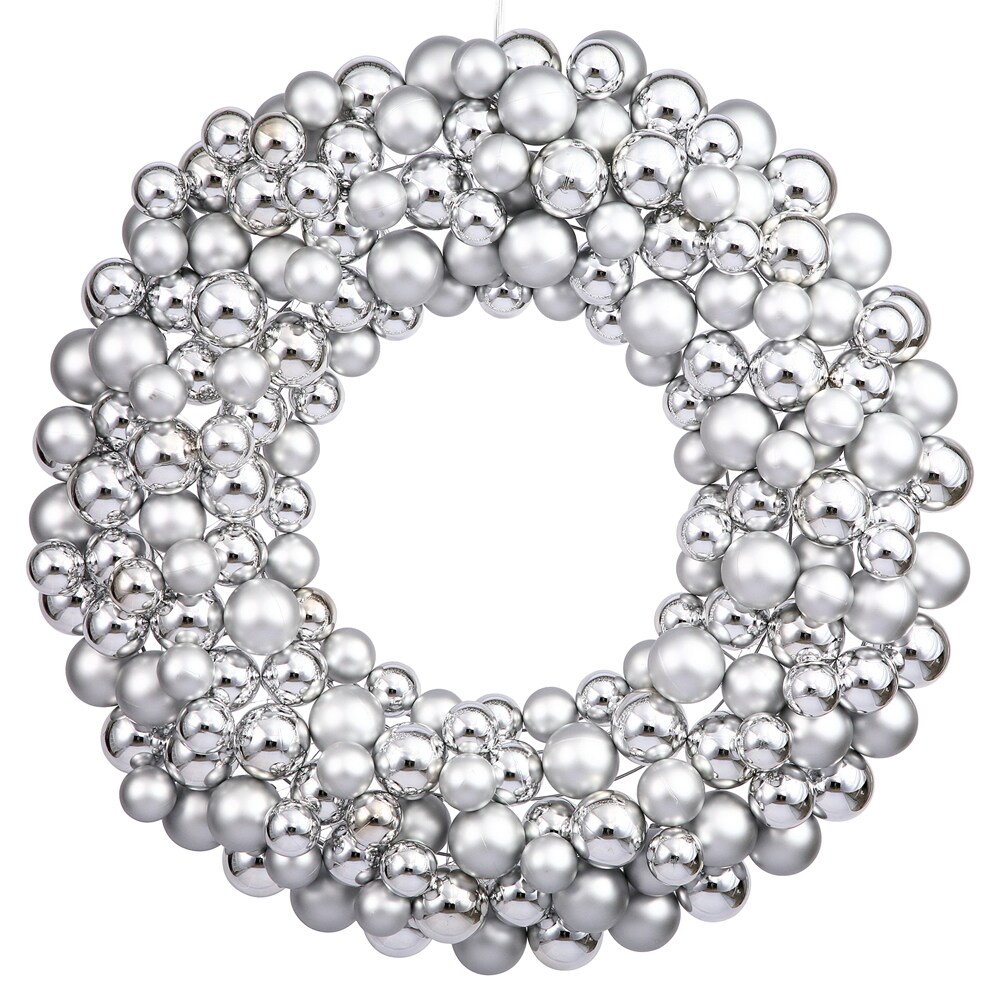 Silver 24 inch Ball Wreath