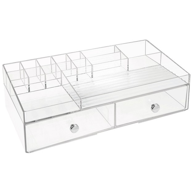 Idesign Plastic 2 drawer Desk Organization Set Clear