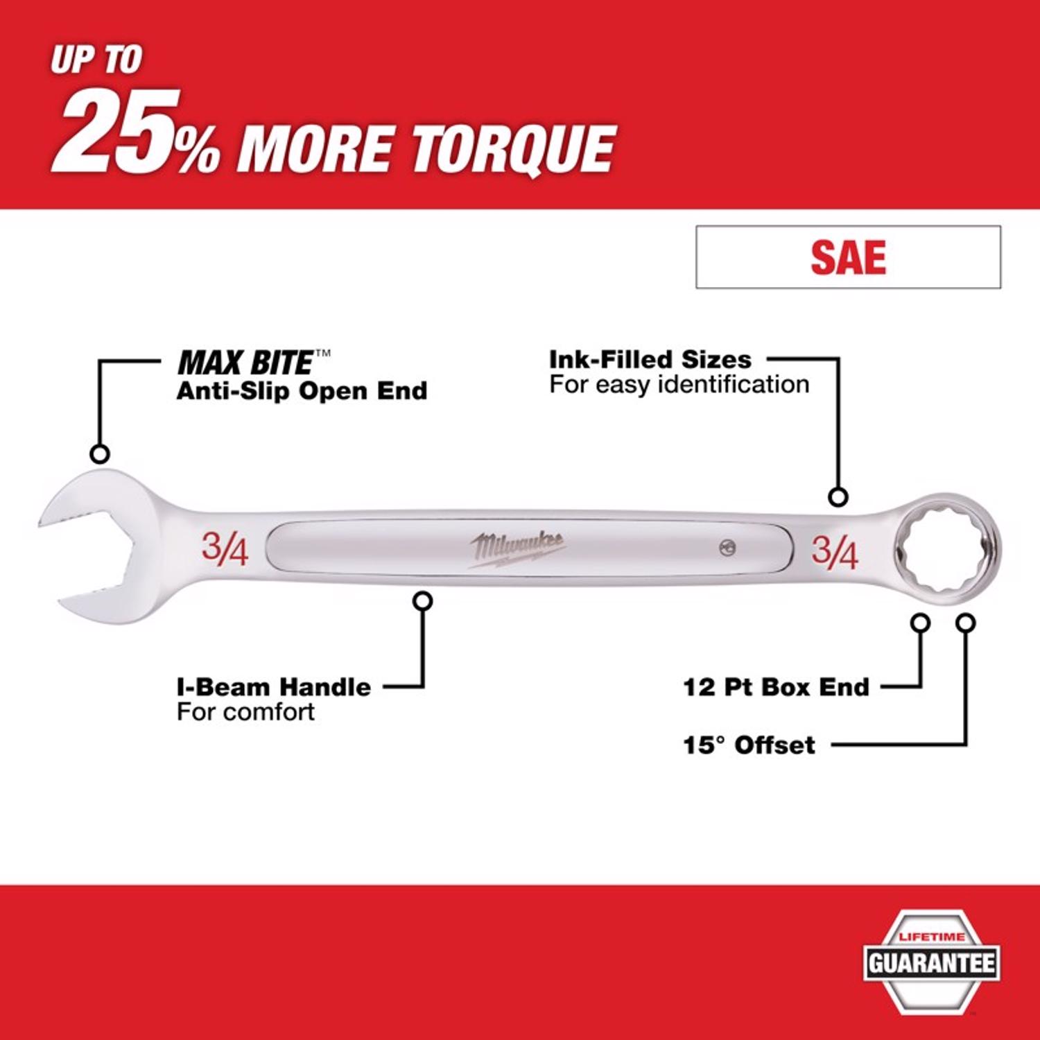 MW Max Bite SAE Combination Wrench Set 15.04 in. L 15 pc