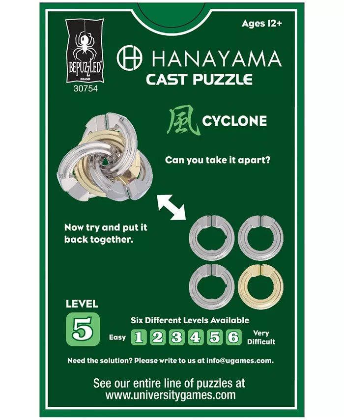 BePuzzled Hanayama Level 5 Cast Puzzle - Cyclone Set  4 Piece