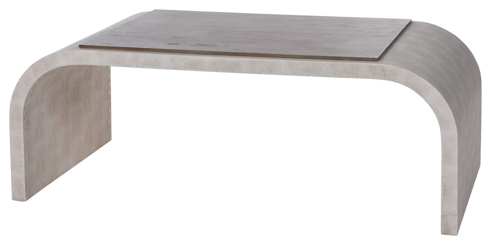 Dann Foley Lifestyle Cocktail Table Gray and Driftwood Gray Finish   Farmhouse   Coffee Tables   by StyleCraft  Houzz