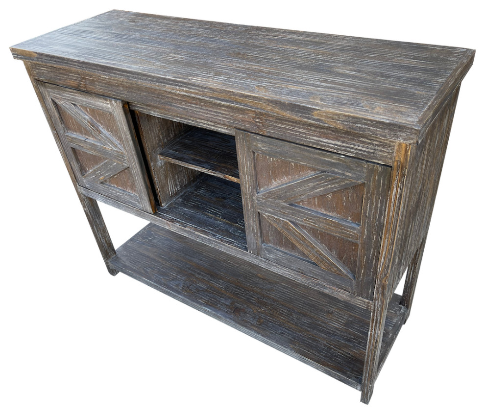 Barn Door Accent Console  Brown   Farmhouse   Console Tables   by Jackson  ampCo.  Houzz