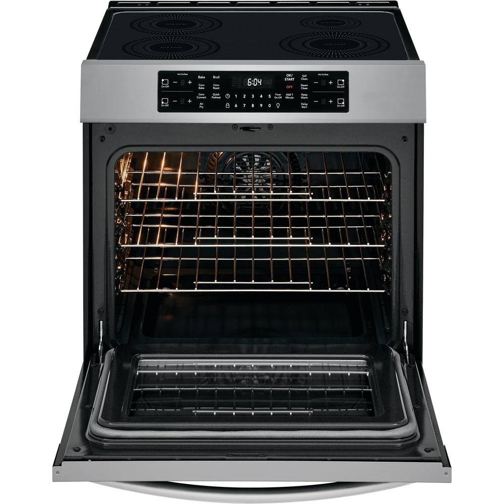 FRIGIDAIRE GALLERY 30 in. 4 Element Slide-In Induction Range in Stainless Steel with Convection and Air Fry FGIH3047VF