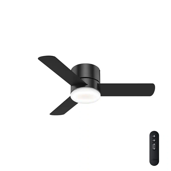 Minimus 44 in. Low Profile Integrated LED Indoor Matte Black Ceiling Fan Light