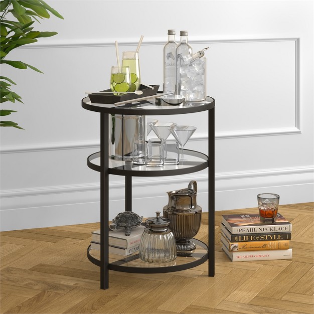 22 x27 Triple Shelf Metal Side Table In Black Henn amp hart