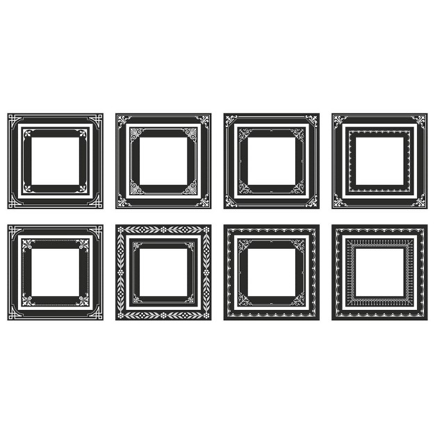 Ornate Gallery Frames Peel And Stick Wall Decal Black white Roommates