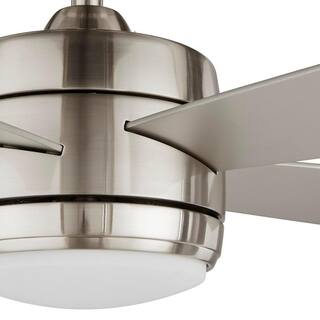 Hampton Bay Averly 52 in. Integrated LED Brushed Nickel Ceiling Fan with Light and Remote Control with Color Changing Technology AK18B-BN