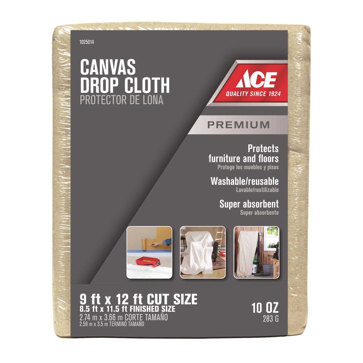 Ace 9 ft. W X 12 ft. L 10 oz Canvas Drop Cloth 1 pk