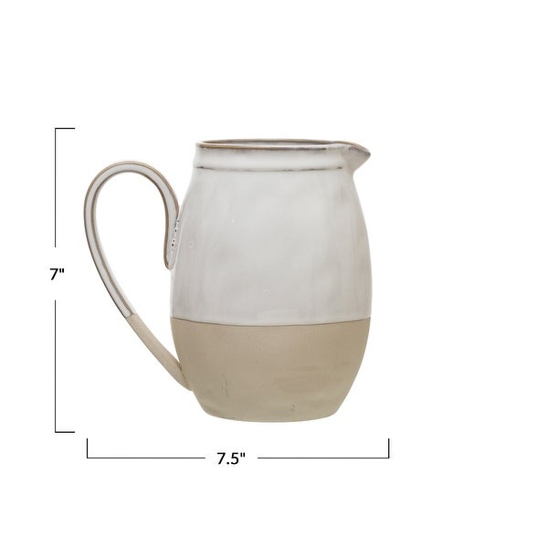 White Stoneware Pitcher