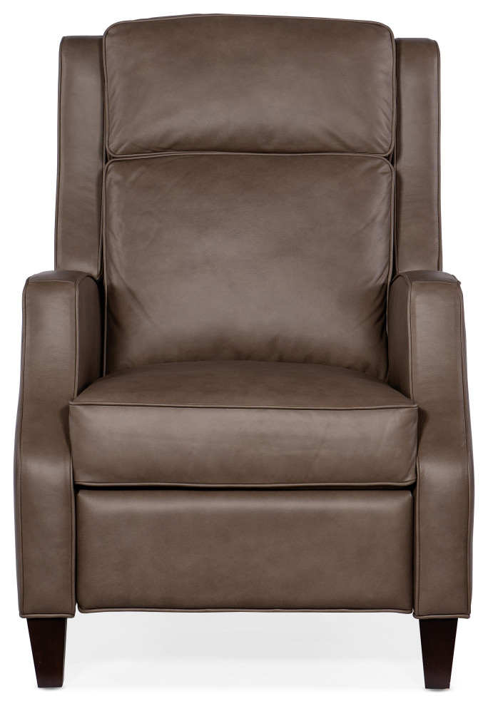 Hooker Furniture Tricia Leather Wood Power Recliner with Power Headrest in Gray   Contemporary   Recliner Chairs   by Hooker Furniture  Houzz