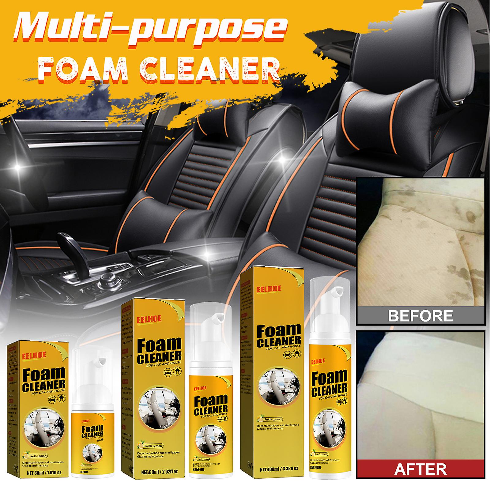 Multifunctional Foam Cleaner Supplies Car Interior Decontamination Leather Seat Cleaner Foam Head Capacity 60ml Box