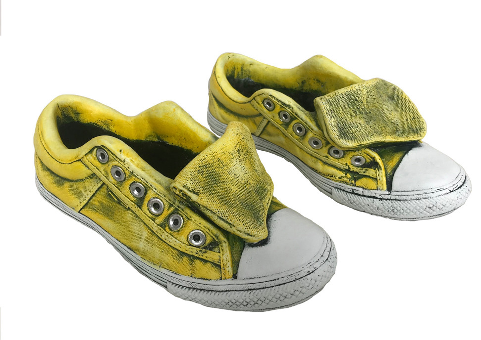 Yellow Sneaker Planter  2 Piece Set   Contemporary   Outdoor Pots And Planters   by Santa  x27s Workshop  Inc  Houzz