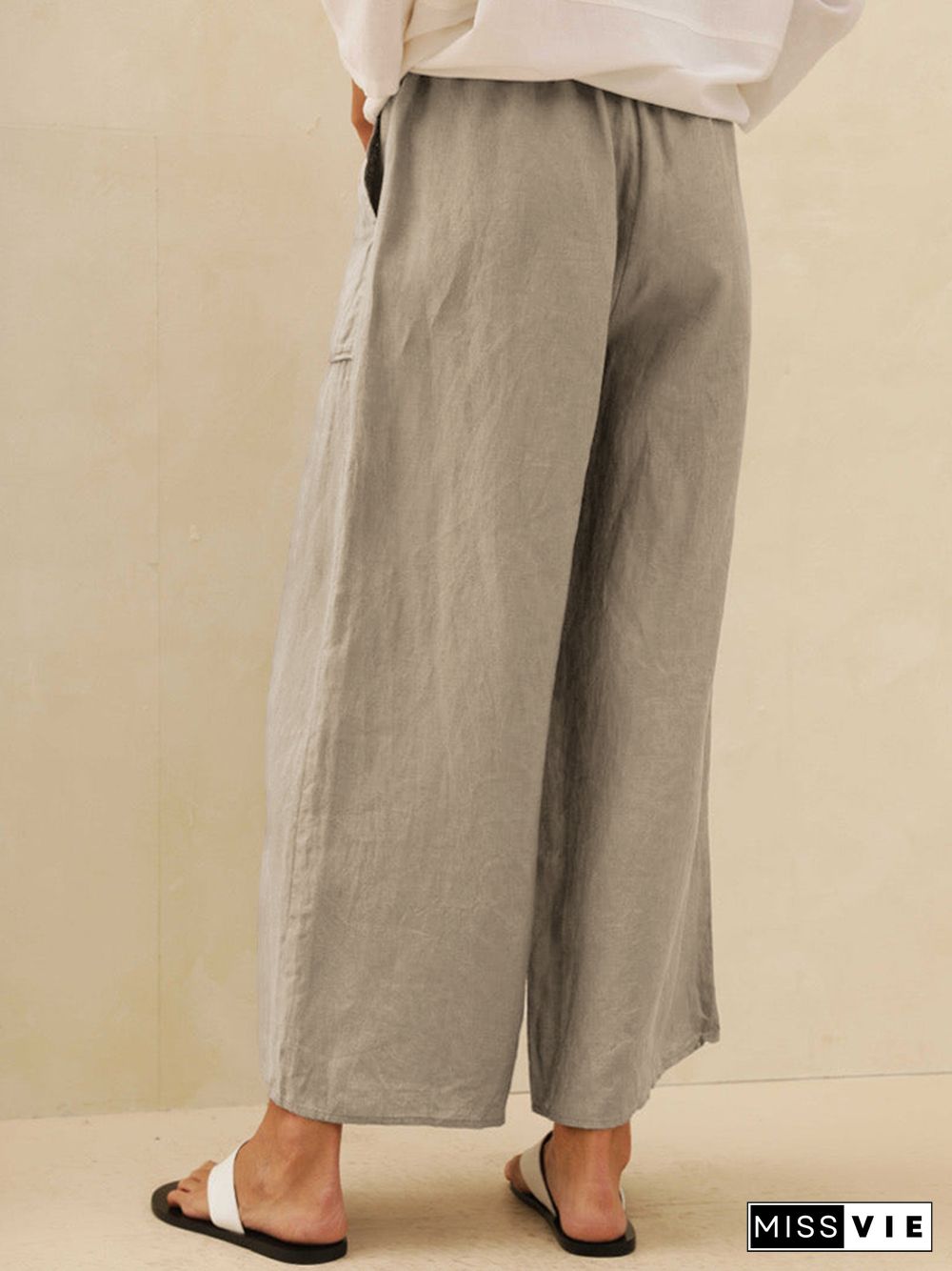 Thalia Linen Pocket Wide Leg Pants