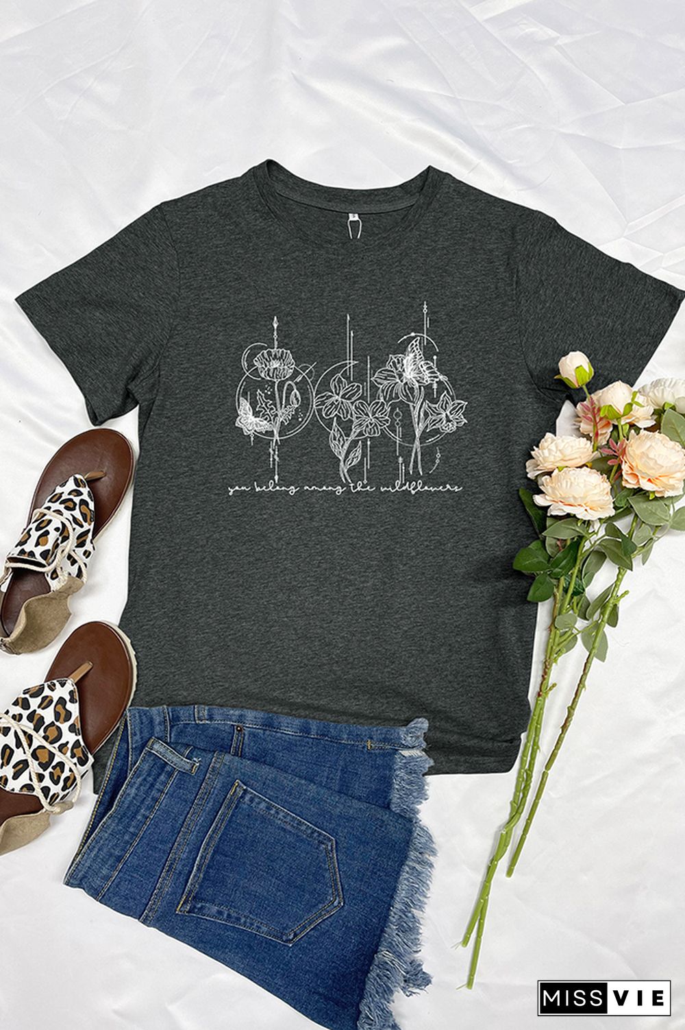 You Belong Among the Wildflower Graphic T-Shirt Wholesale