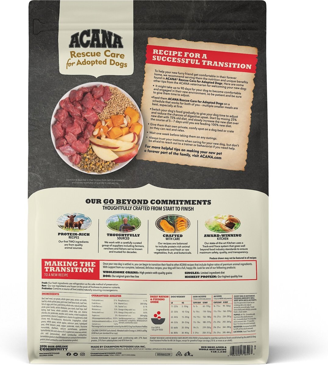 ACANA Rescue Care For Adopted Dogs Red Meat Sensitive Digestion Dry Dog Food