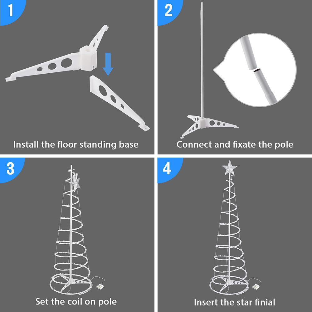 Yescom 5' Lighted Spiral Christmas Tree LED Decor