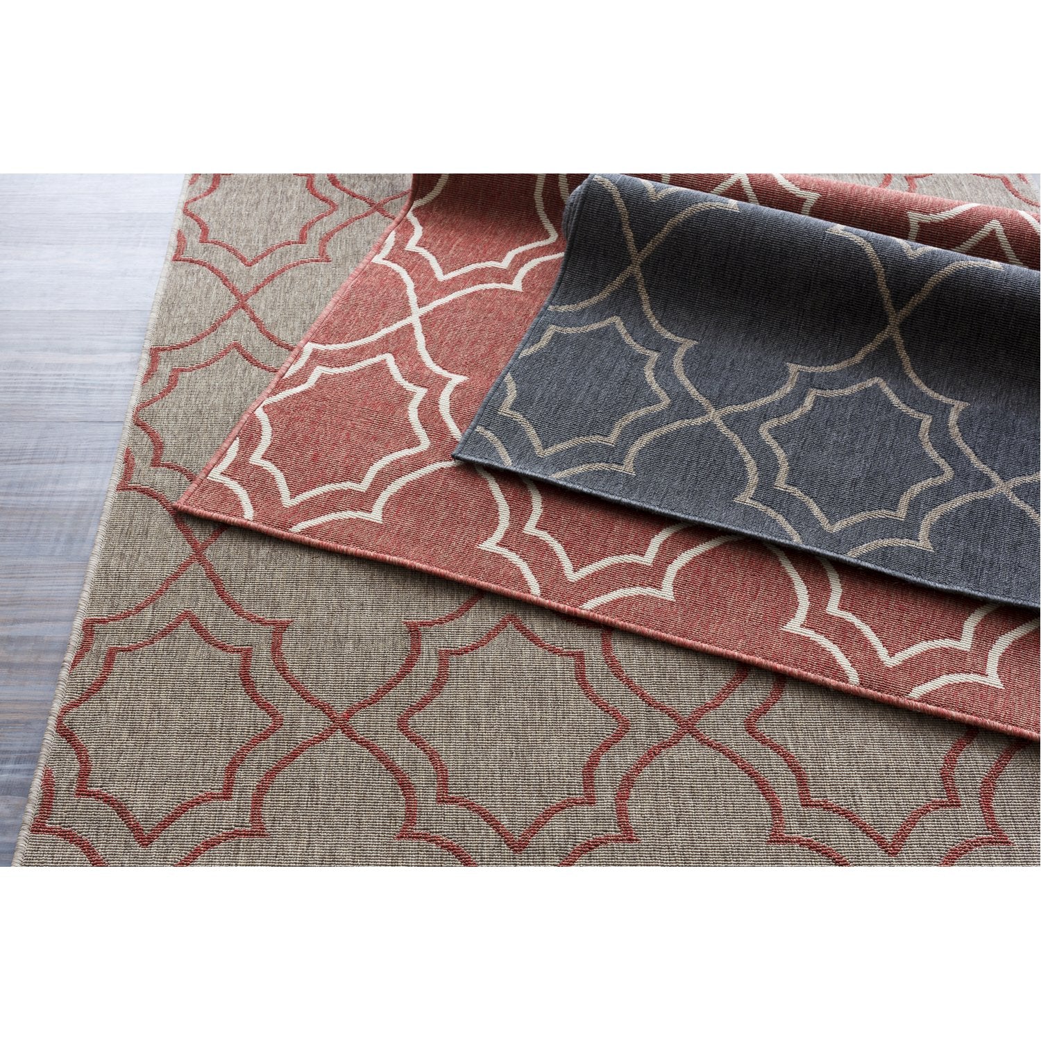 Alfresco Outdoor Rug in Rust & Khaki