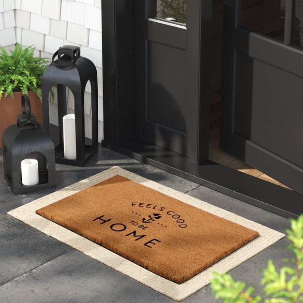 Feels Good To Be Home Rectangular Outdoor Door Mat Black