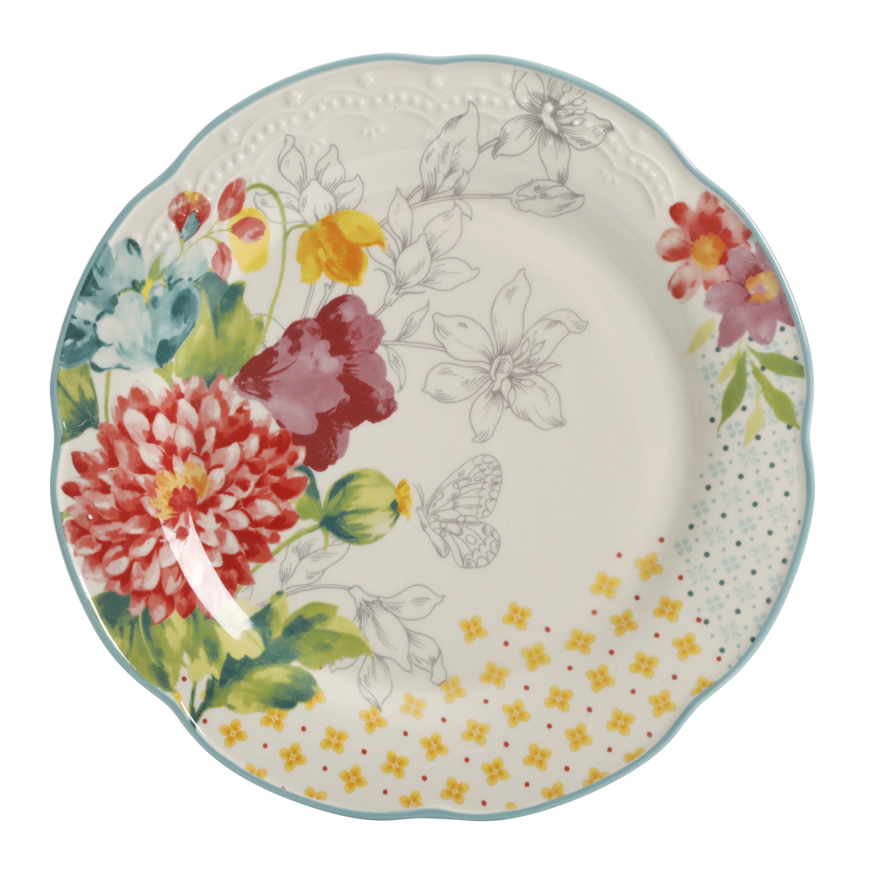 The Pioneer Woman Blooming Bouquet 12-Piece Dinnerware Set