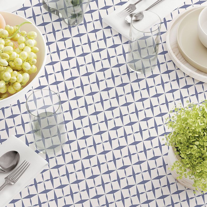 Square Tablecloth， 100% Cotton， 60x60， Criss Cross Pattern