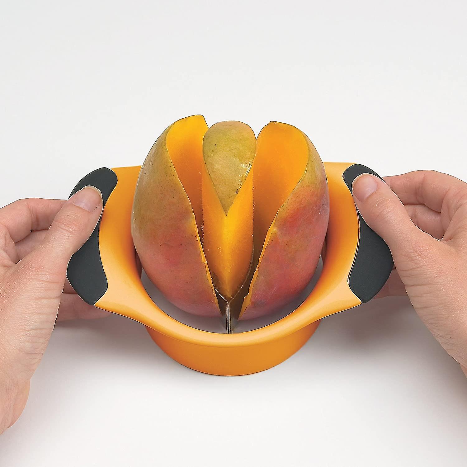 Good Grips - Mango Cutter - Stainless Steel Fruit Cutter - Orange And Black