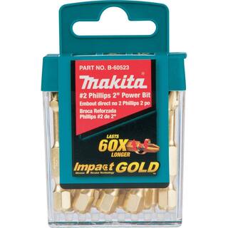 Makita Impact GOLD #2 2 in. Phillips Power Bit (15 Per Pack) B-60523