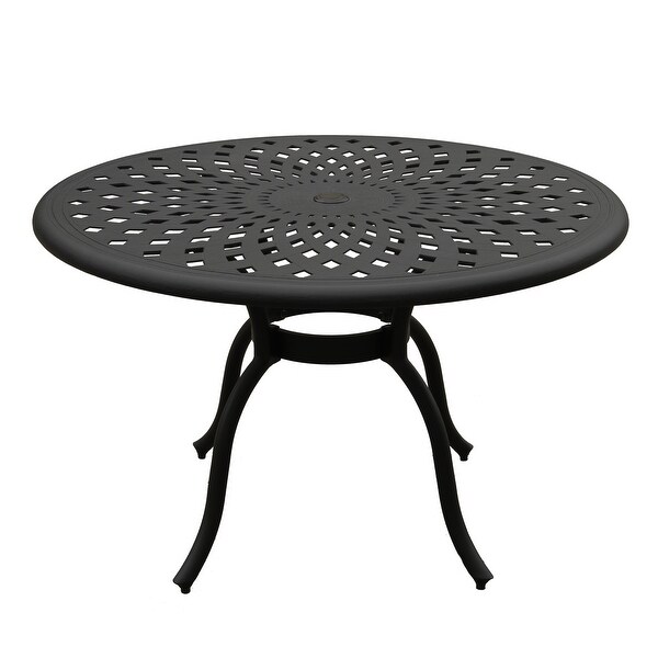 Modern Outdoor Mesh Aluminum 48in Round Patio Dining Table