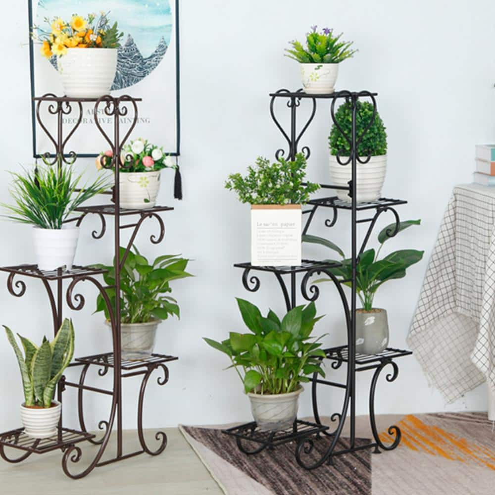 YIYIBYUS 41.73 in. Tall Metal European Style Plant Stand with 5 Trays HG-HCXLST-3225