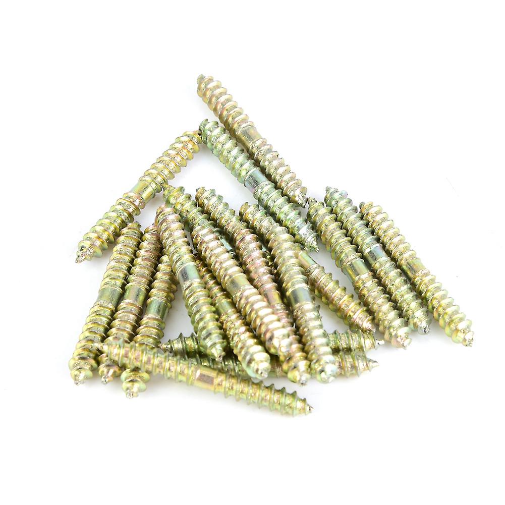 20pcs 5*40mm Dowel Screw Woodworking Furniture Connector Double Ended Screw