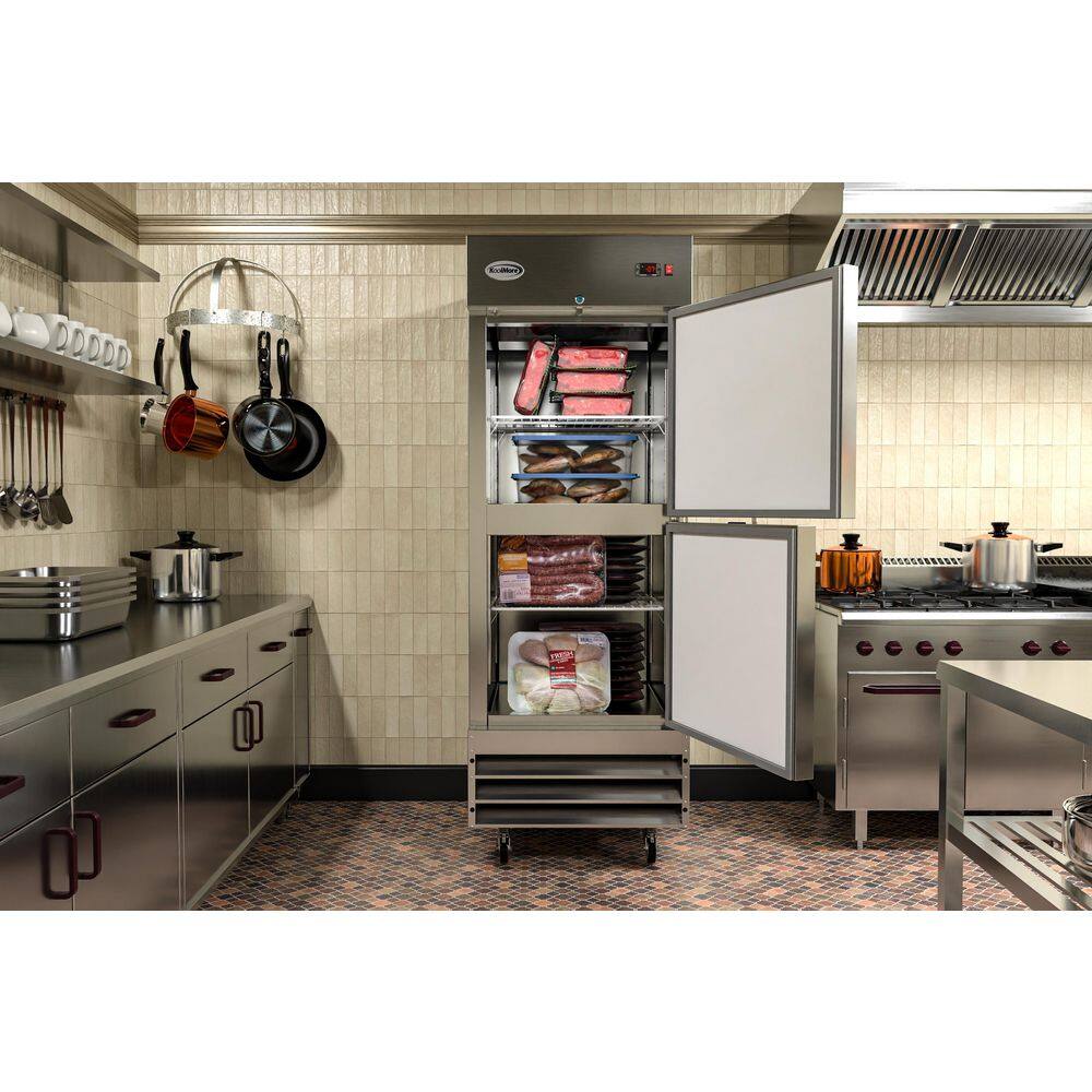 Koolmore 23 cu. ft. Commercial Solid Half Door Auto Defrost Upright Reach-In Freezer in Stainless Steel RIF-1D-SSHD