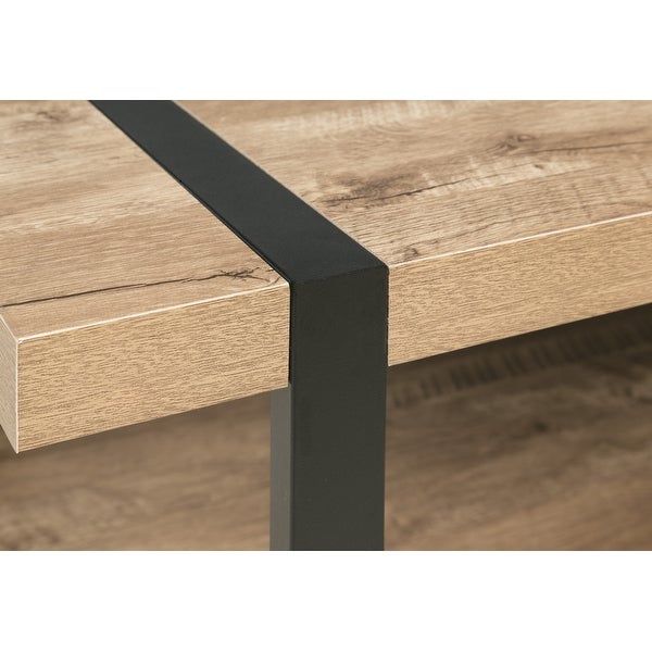 50-JN22ET Bourbon Foundry End Table， Oak and Black Steel