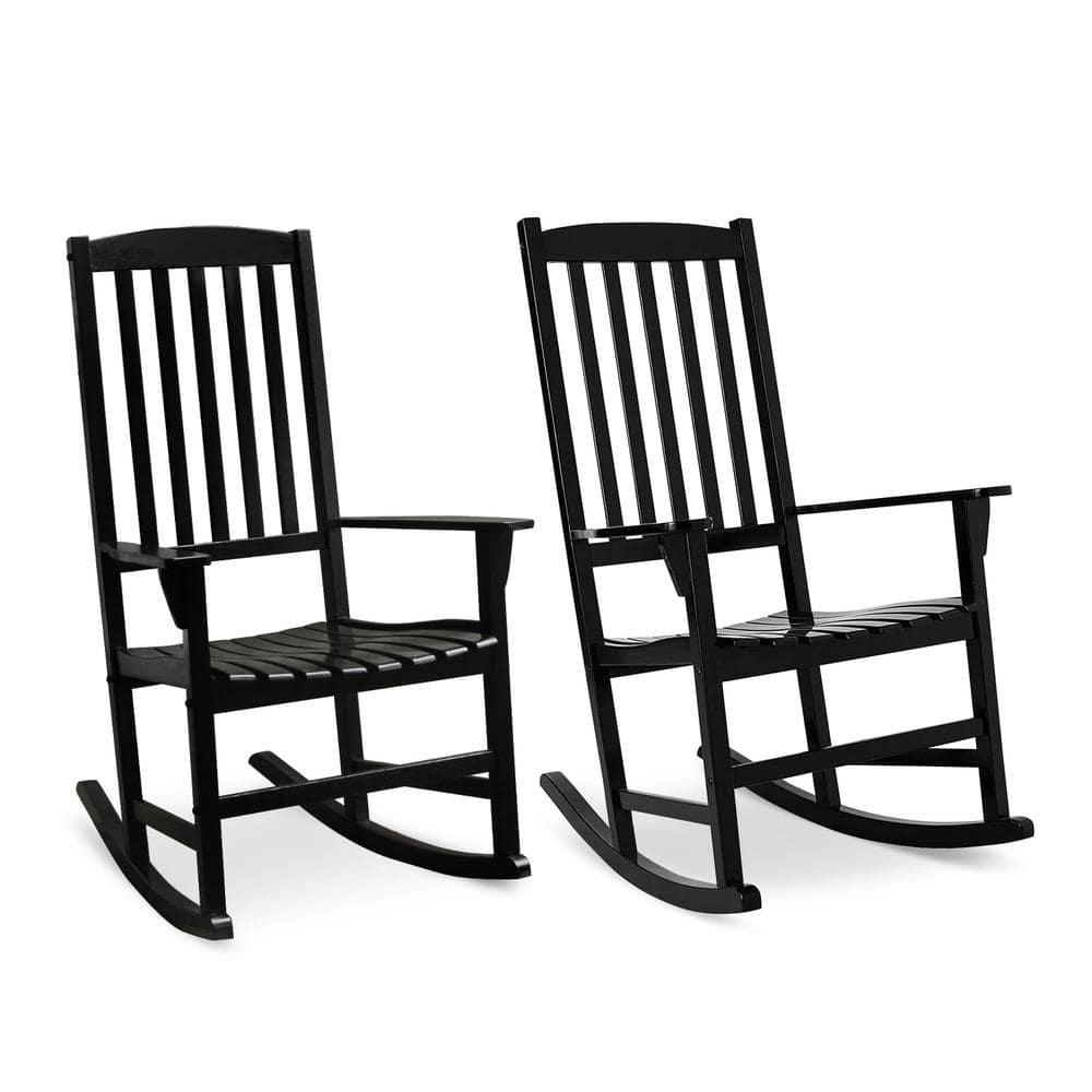 Cambridge Casual Thames Black Wood Outdoor Rocking Chair