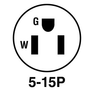 Legrand Pass and Seymour Extra-Hard Use 15 Amp 125-Volt NEMA 5-15P Straight Blade Plug PS5266XCC15