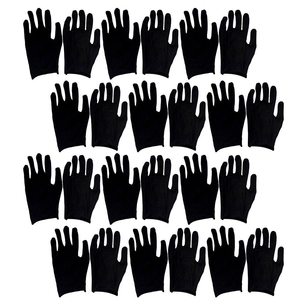 12 Pairs Of Cotton Gloves Labour Protection Gloves Comfortable Working Gloves Hand Protection Gloves Black Size M (thicken)