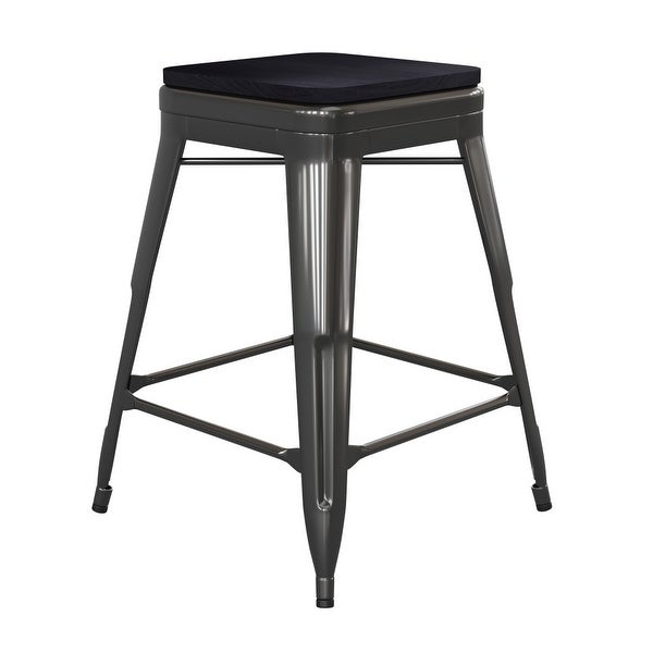 All-Weather Backless Commercial Bar Stool with Poly Resin Seat