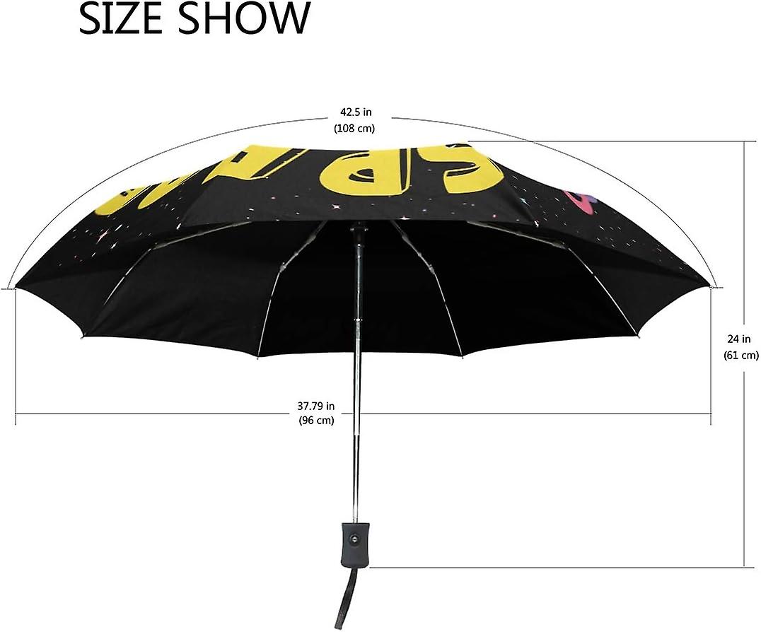 Travel Umbrella Automatic Windproof Foldable Umbrella Cute Space Cat