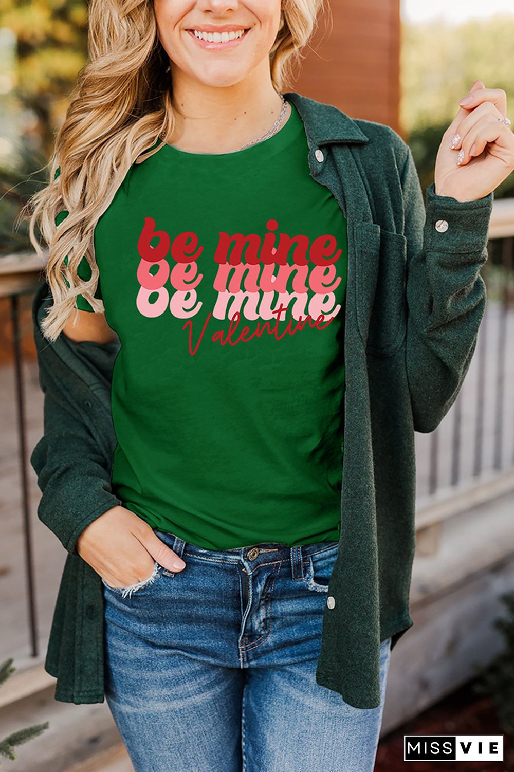 Valentine Be Mine Pullover Shortsleeves Graphic Tee Wholesale