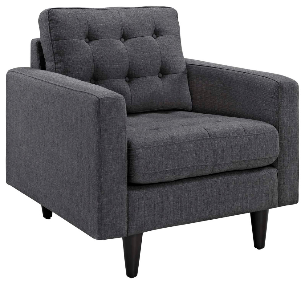 Gray Empress Sofa  Loveseat and Armchair Set of 3   Midcentury   Sofas   by PARMA HOME  Houzz