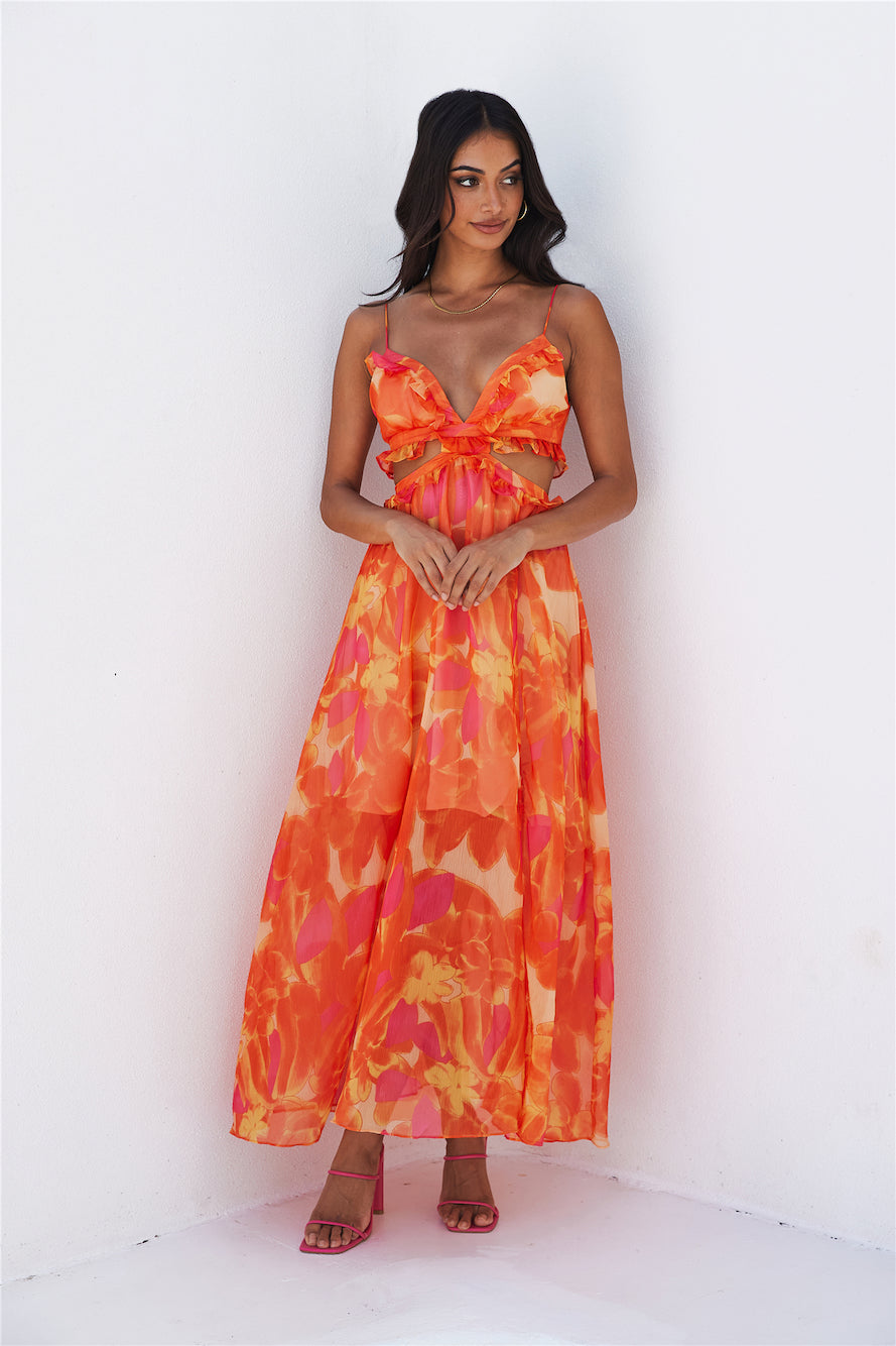 Luxe Resort Style Maxi Dress Orange