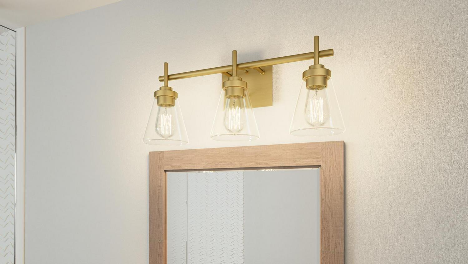 Ashley Harbour Kylen 3-Light Aged Brass Bath Light