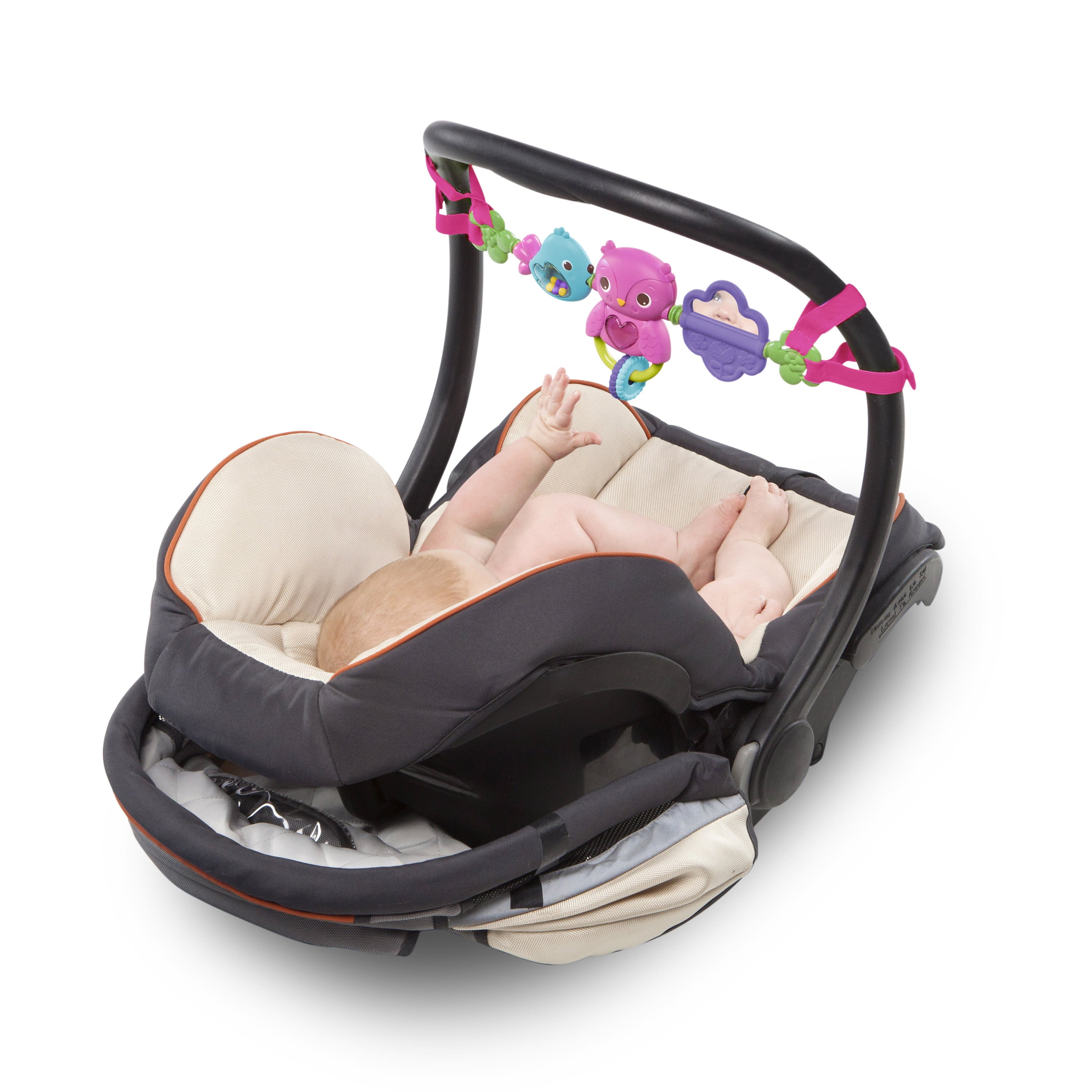 Bright Starts Busy Birdies Carrier Toy Bar Musical Take-Along Toy with Lights， Ages Newborn +