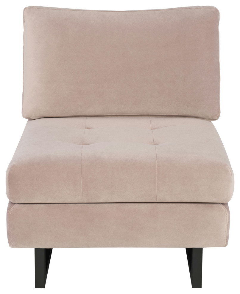 Janis Blush Fabric Armless Sofa Seat  Hgsc596   Transitional   Armchairs And Accent Chairs   by Kolibri Decor  Houzz