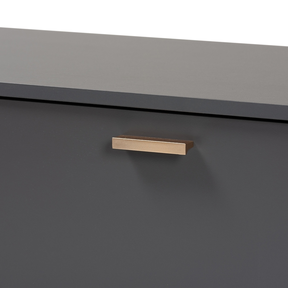 Kelson Modern Dark Grey and Gold Finished Wood TV Stand