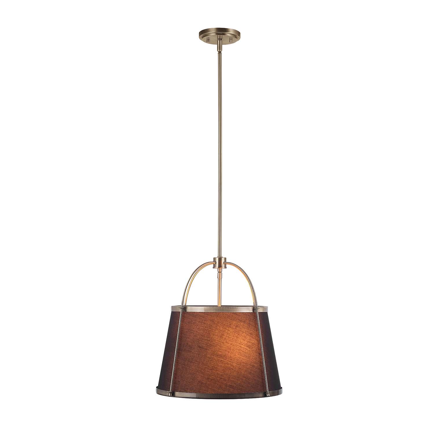 Novogratz x Globe Electric Novogratz x Globe Riley 2-Light Antique Brass Chandelier with Black Fabric Shade， 91002383