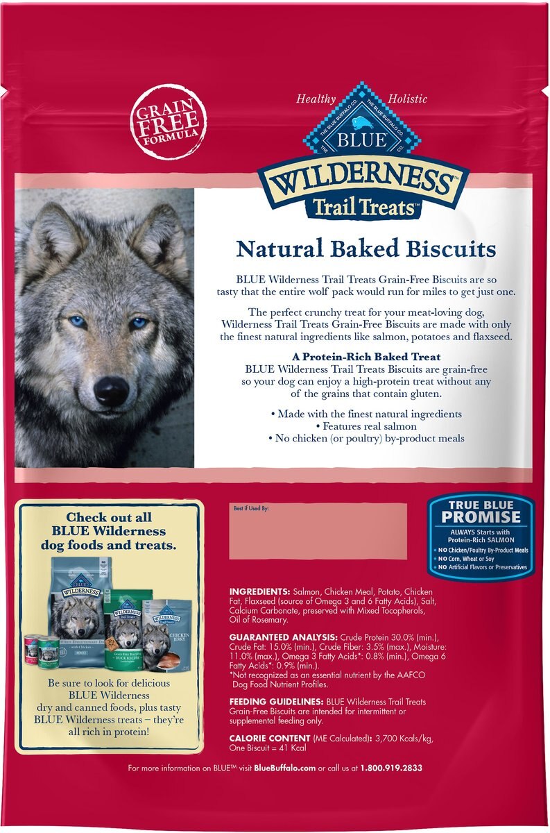 Blue Buffalo Wilderness Trail Treats Grain-Free Salmon Biscuits Dog Treats