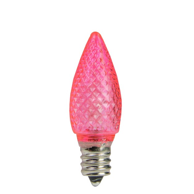 Northlight Pack Of 4 Faceted Transparent Pink Led C7 Christmas Replacement Bulbs