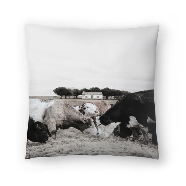 Cows Dinner By Tanya Shumkina Throw Pillow Americanflat Animal Farmhouse